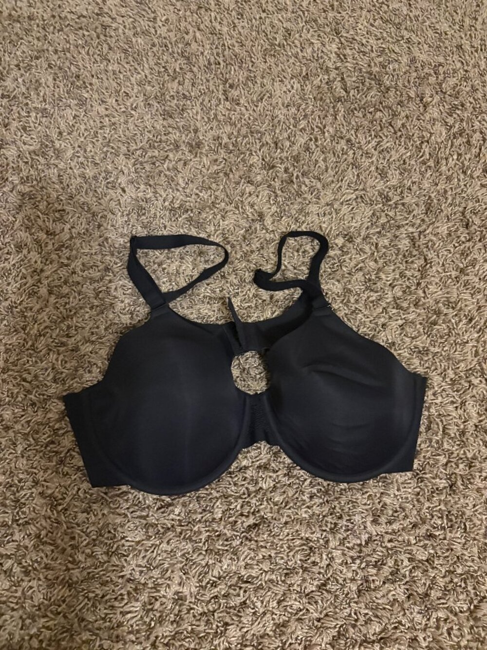 Bali Underwire Bra 40C Solid Black Hook and Eye Closure Nylon Blend Neutral
